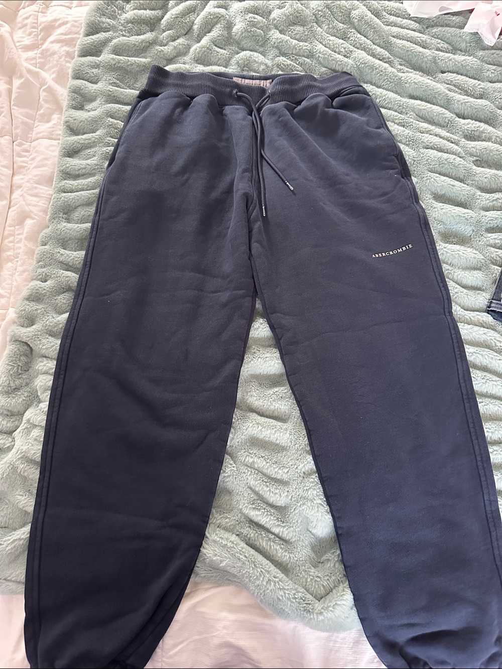 Abercrombie & Fitch Men's Dark Navy Drawstring Joggers